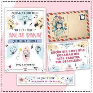 Çocuklarda Depresyon - Kartpostal ve Ayraç - Çocuklar İçin Psikolojik Destek Serisi