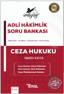 İmtiyaz Adli Hakimlik Soru Bankası Ceza Hukuku - Genel Hükümler Ceza Hukuku - Özel Hükümler Ceza Muhakemesi Hukuku