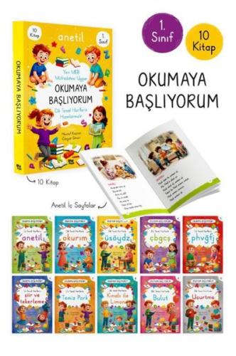 1. Sınıf Anetil Okumaya Başlıyorum Serisi Seti - 10 Kitap Takım | Kita
