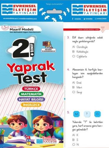 2. Sınıf Maarif Model Tüm Dersler Yaprak Test | Kitap Ambarı