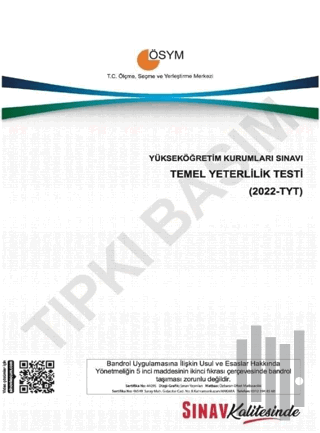 2022 TYT Tıpkı Basım Çıkmış Sorular