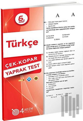 6. Sınıf Türkçe Çek Kopar Yaprak Test
