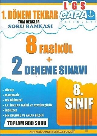 8. Sınıf LGS Tüm Dersler 1. Dönem Tekrar Soru Bankası 8 Fasikül + 2 Deneme