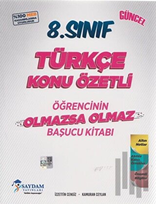 8. Sınıf Türkçe Konu Özetli Olmazsa Olmaz Başucu Kitabı