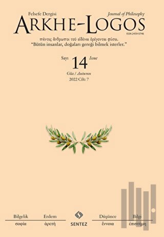 Arkhe - Logos Dergisi Sayı: 14 Güz 2022
