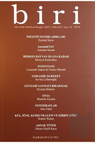 Biri Yıllık Edebiyat Dergisi Sayı: 15 | Kitap Ambarı