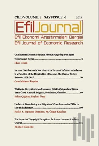Efil Ekonomi Araştırmaları Dergisi Cilt: 2 Sayı: 6