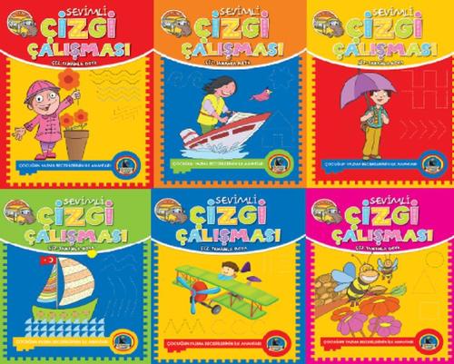 Sevimli Çizgi Çalışması - Çiz-Tamamla-Boya (6 Kitap) | Kitap Ambarı