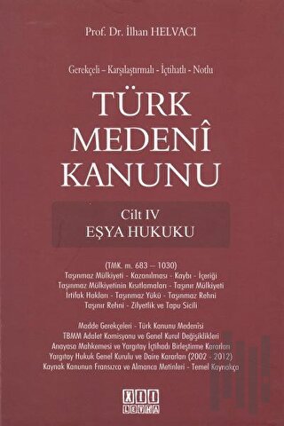 Türk Medeni Kanunu (4 Cilt Takım) (Ciltli)