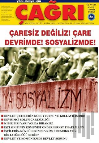 Yeni Dünya İçin Çağrı Dergisi Sayı: 204 Ağustos - Eylül - Ekim 2021 | 